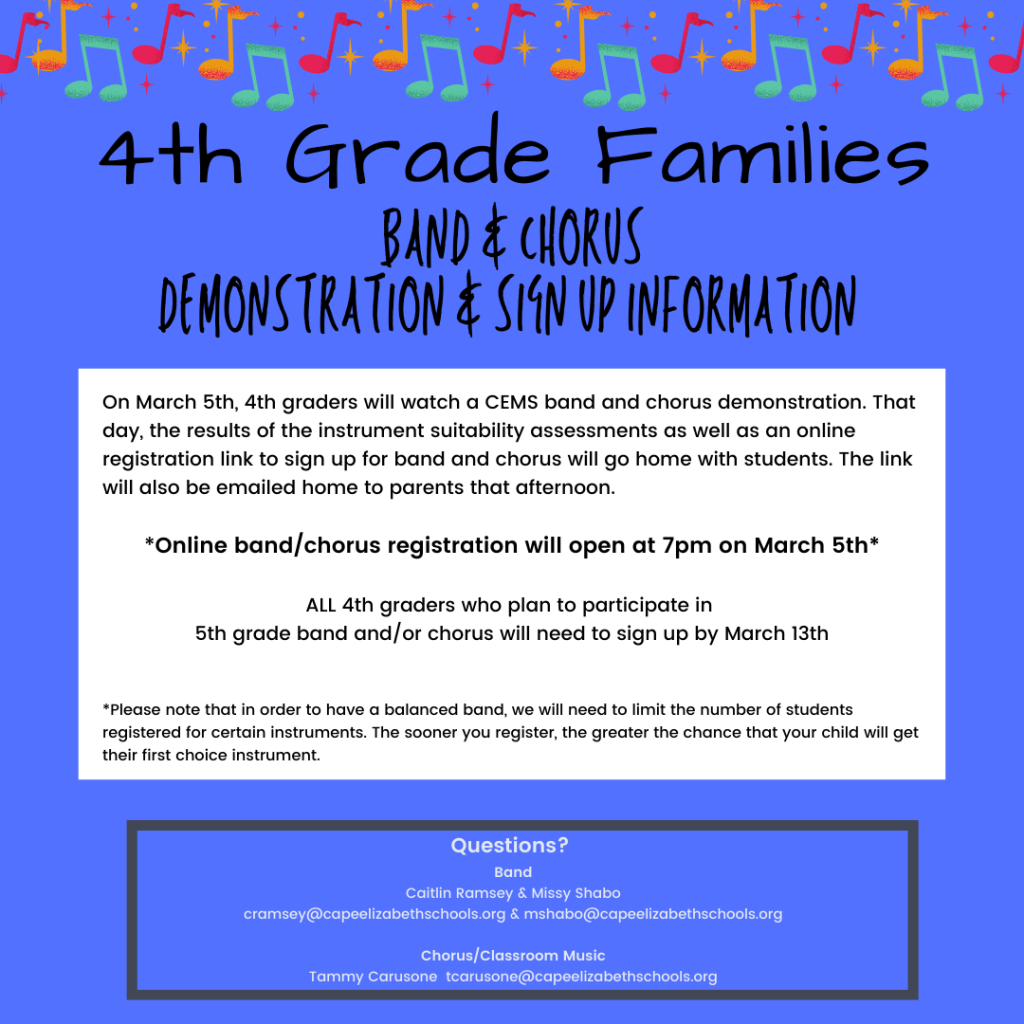 Attention 4th Grade Parents!